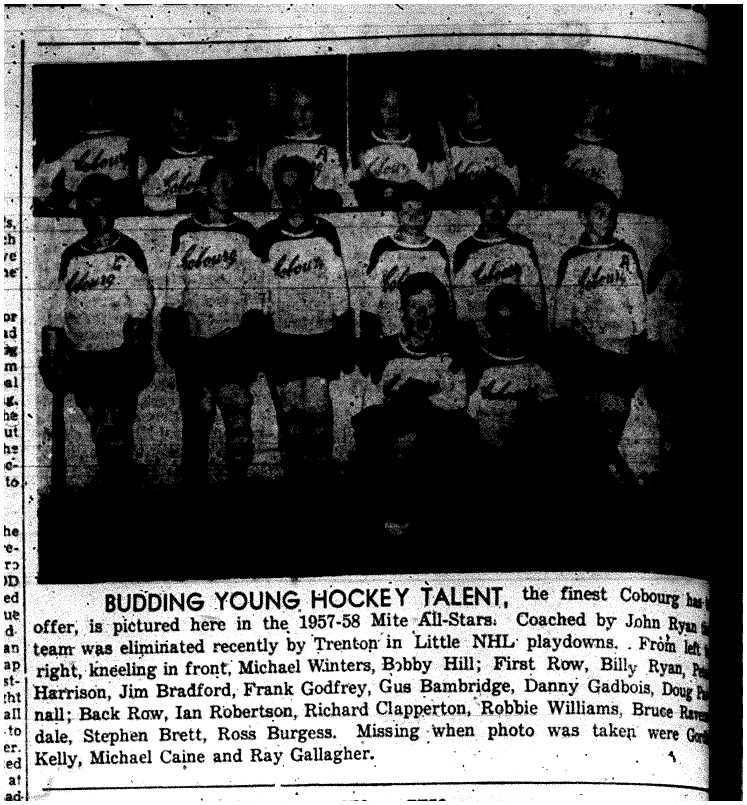 1958-03-20 Hockey -CCHL Mite AllStars Team Photo | Cobourg And District ...